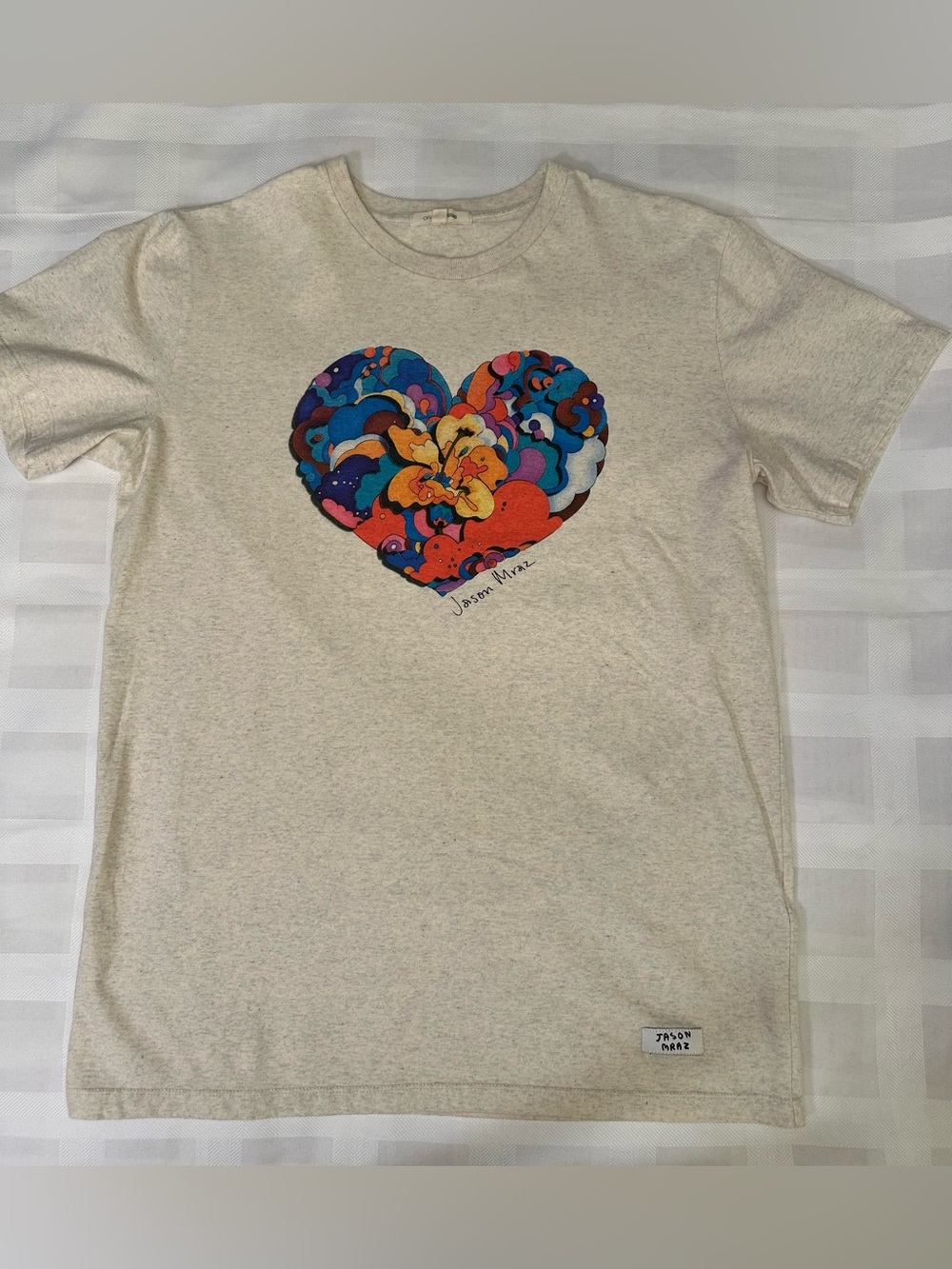 🩷💚💜 Official Jason Mraz "Know” Heart Graphic T-shirt, Medium